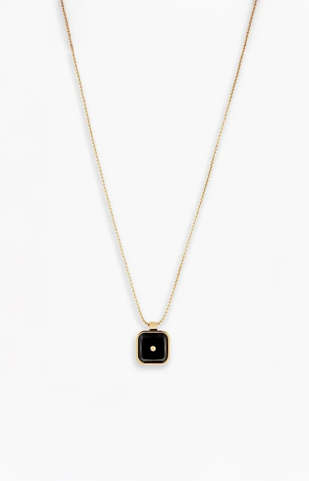 Collier pendentif – Acier inoxydable – Doré & noir