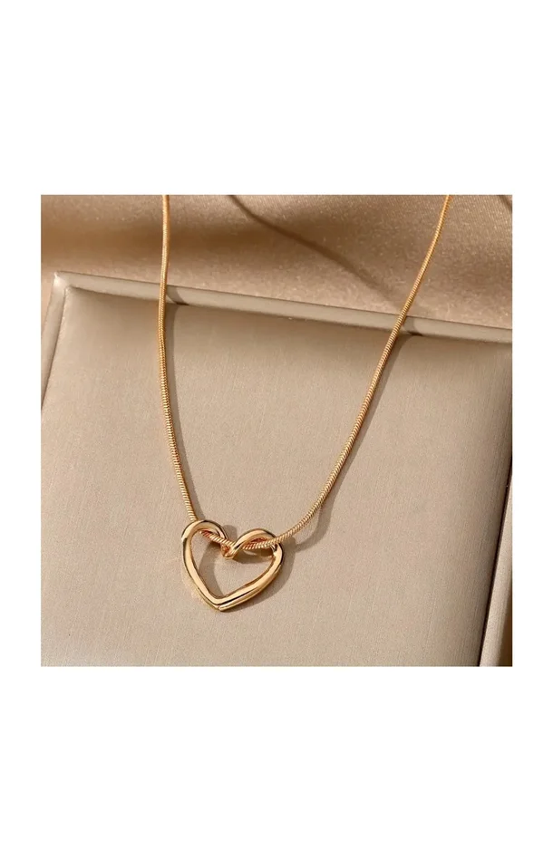 Collier pendentif cœur – Laiton plaqué or