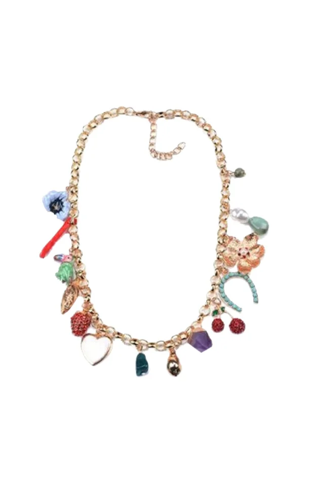 Collier pendentifs – Alliage doré – Multicolore