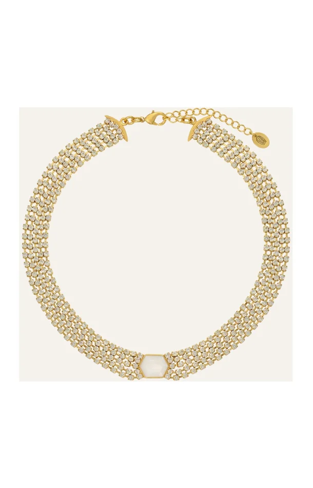 Collier Sparkling – Métal doré & cristaux