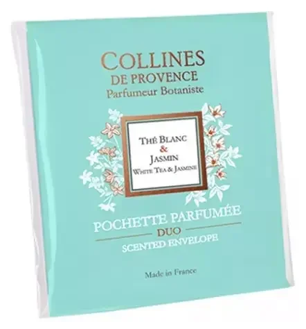 Collines de Provence Pochette Parfumée DUO 1 Unité – Parfum Thé Blanc & Jasmin