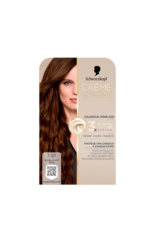 Coloration – Crème supreme – 7-57 Blond cuivré doré