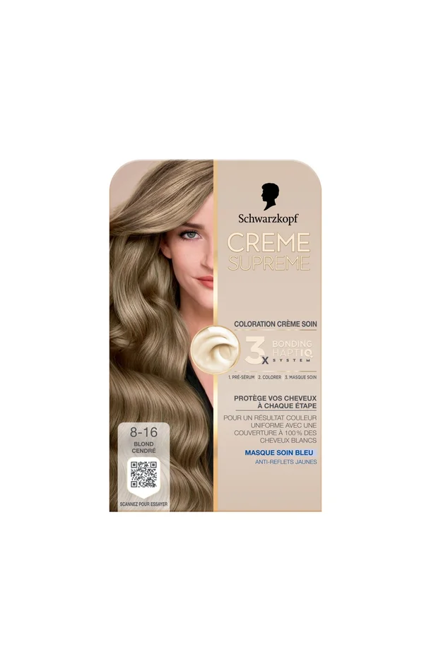 Coloration – Crème supreme – 8-16 Blond cendré