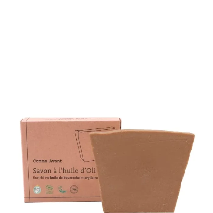 Comme Avant Savon Naturel à L'Huile d'Olive – Enrichi en Huile de Bourrache & Argile Rouge