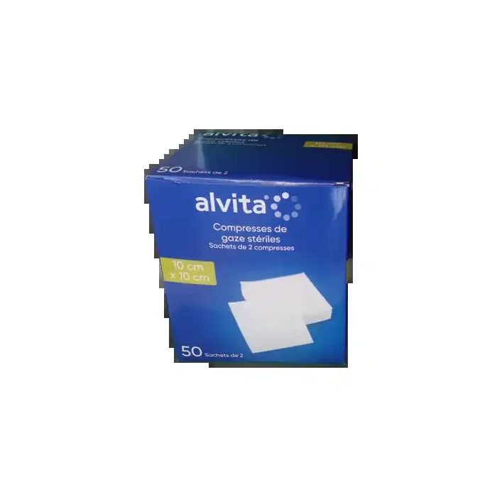 COMPRESSES GAZE STERILES 10x10CM X50 ALVITA