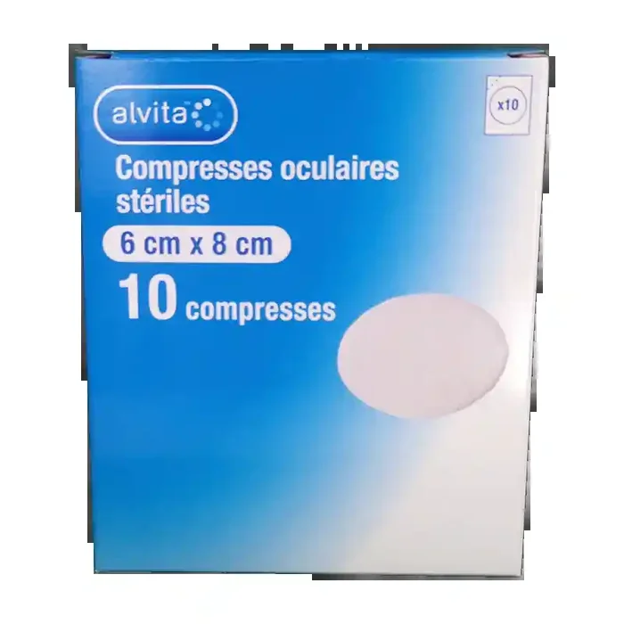 COMPRESSES OCULAIRES STERILES 6x8CM X10 ALVITA