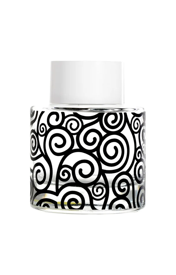 Contenant pour bouquet parfumé – Sérigraphie arabesque – Noir – 200 ml