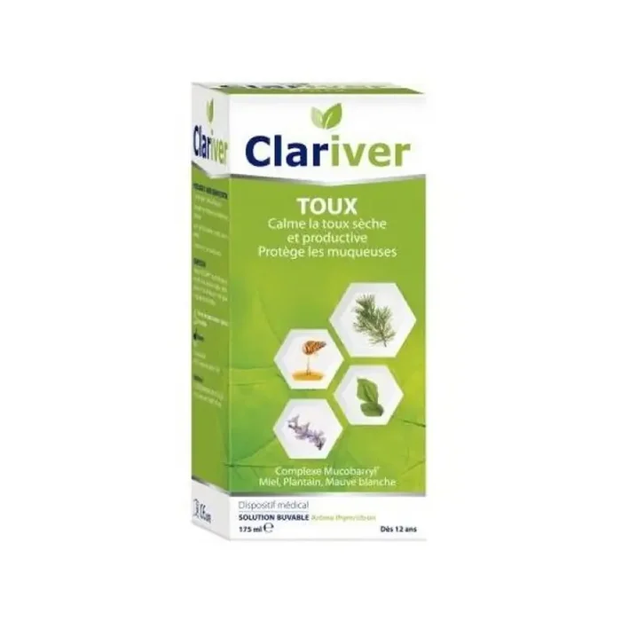 Cooper clariver sirop toux seche et productive 175ml