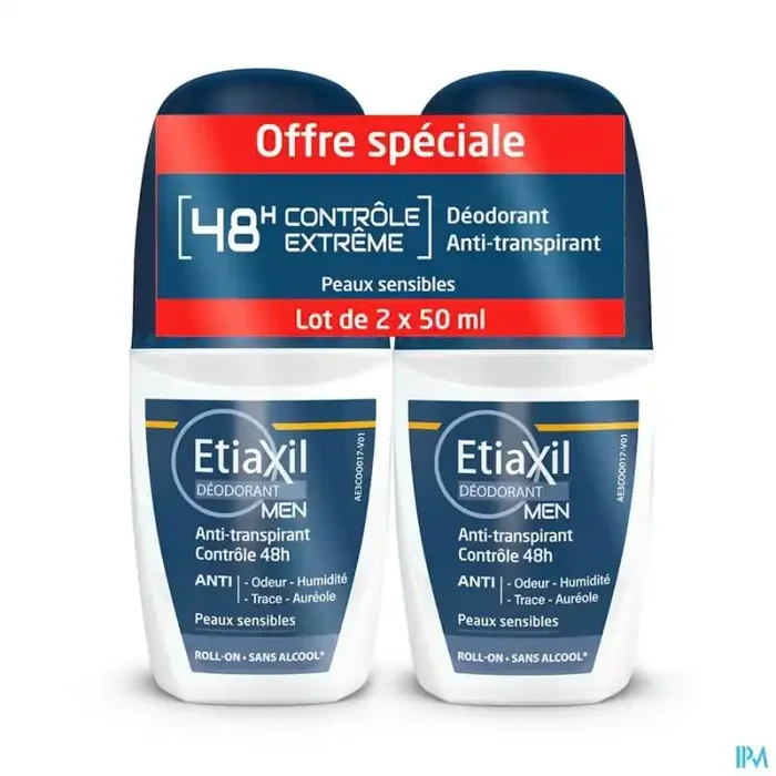 Cooper etiaxil antitranspirant homme 48h roll on 50ml x2