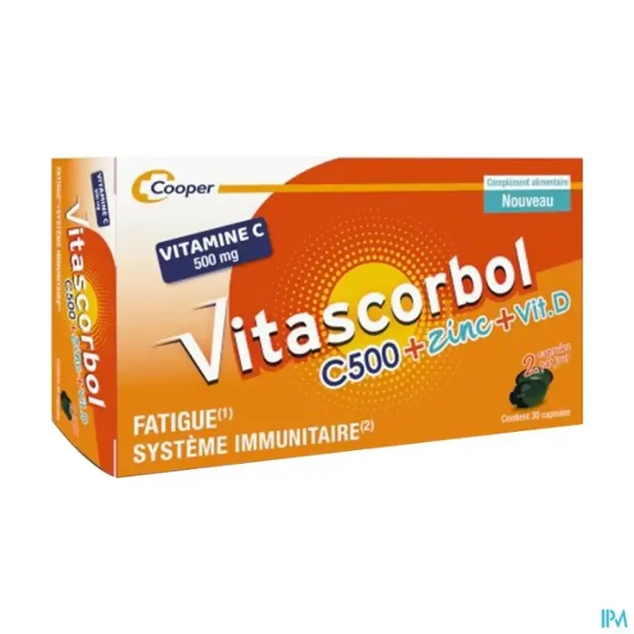Cooper vitascorbol vitamine c500 + zinc + vitamine d capsule 30