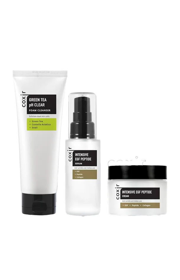 Coxir – Coffret anti-âge – Peptides – Visage – 3 produits