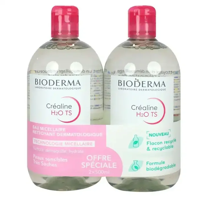Crealine H2O TS Eau micellaire Lot 2X500 mL