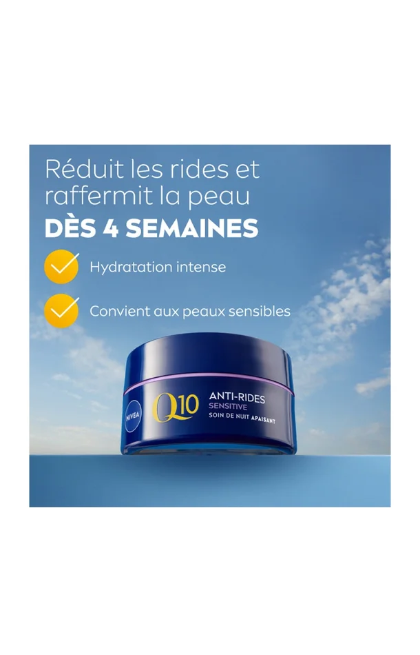 Crème anti-rides – Q10 Sensitive – Peaux sensibles – Nuit – 50 ml