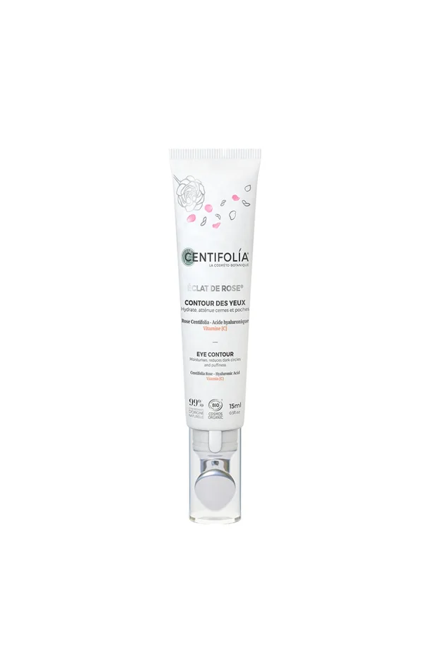 Crème contour des yeux bio – Rose & acide hyaluronique – 15 ml