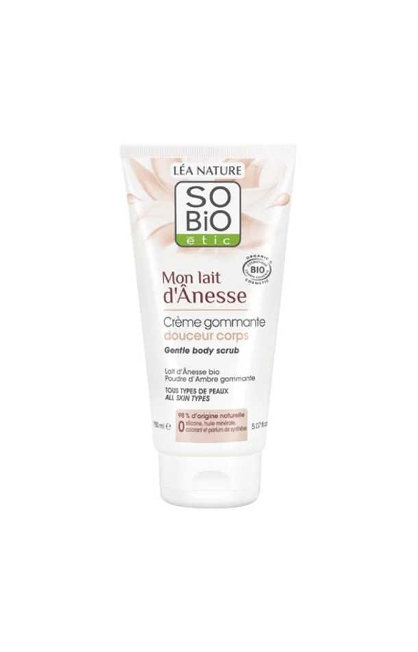 Crème de gommage douceur bio – Lait d’ânesse – Corps – 150 ml