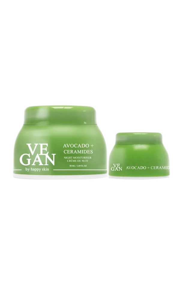 Crème de nuit hydratante & crème contour des yeux – Avocat & céramides – Visage