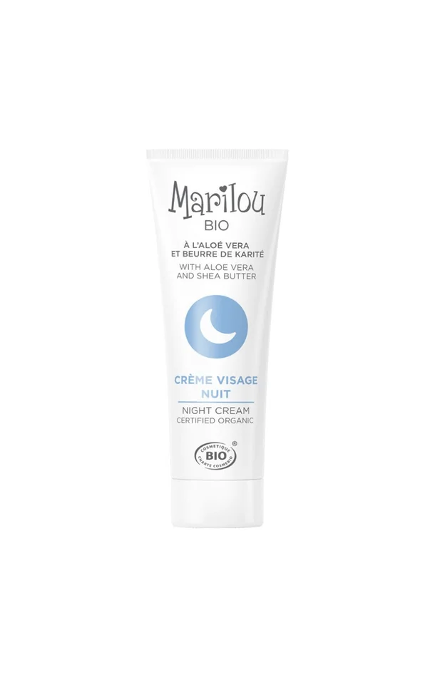 Crème de nuit hydratante bio – Aloe vera & beurre de karité – Visage – 30 ml