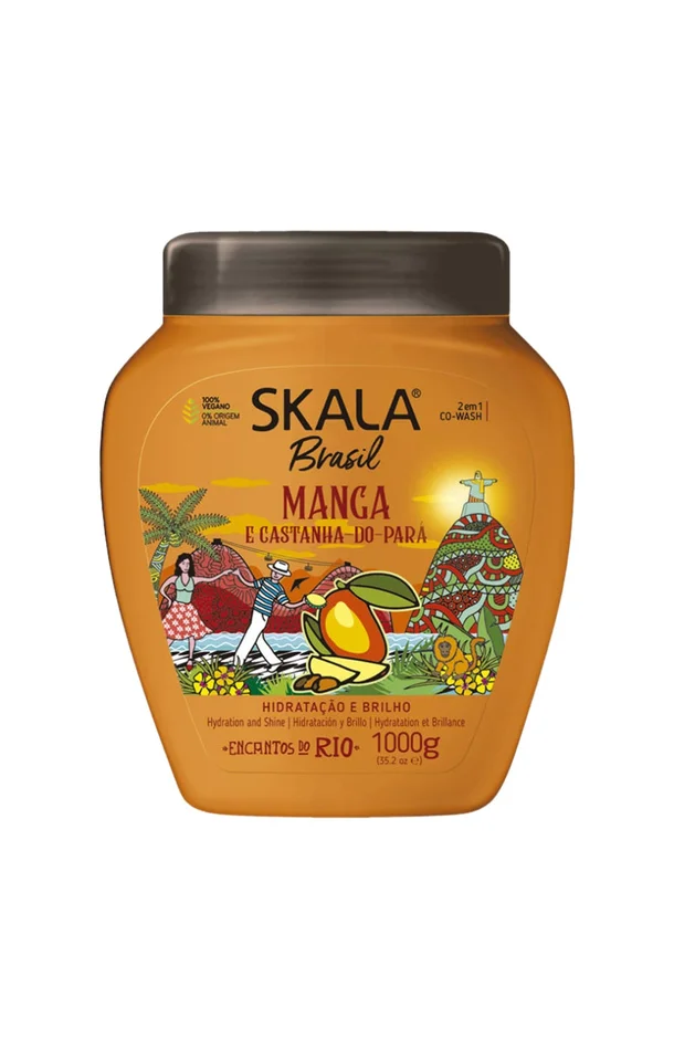 Crème de soin hydratante vegan – Mangue & noix – Cheveux secs & crépus – 1 L