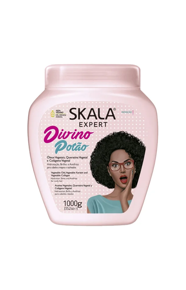 Crème de soin nourrissante vegan – Ricin, argan & kératine – Cheveux bouclés à crépus -1 L