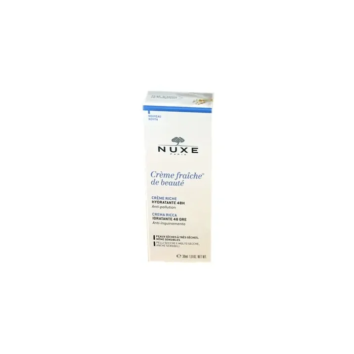 CREME FRAICHE DE BEAUTE RICHE PEAUX SECHES A TRES SECHES HYDRATANTE 48H 30ml NUXE