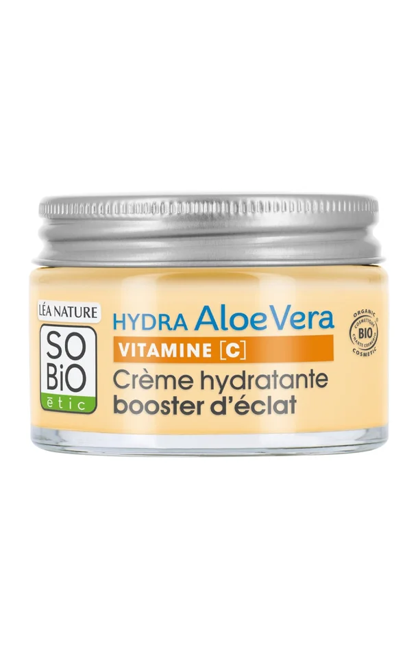 Crème hydratante booster d’éclat – Aloe vera & vitamine C – Visage – 50 ml