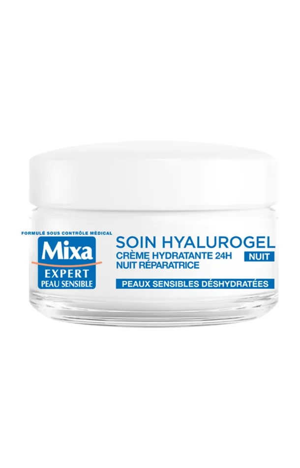 Crème hydratante nuit – Hyalurogel – Peaux sensibles déshydratées – Visage