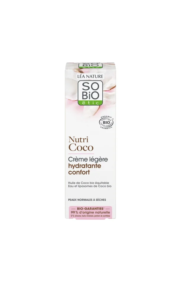 Crème légère hydratante confort – Nutri Coco – Peaux normales à sèches