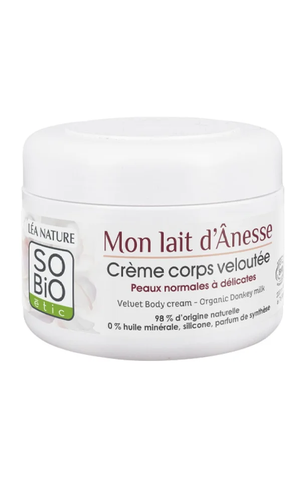 Crème veloutée nourrissante bio – Lait d’ânesse – Corps – 200 ml