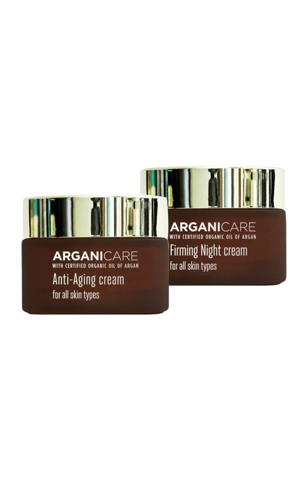Crèmes de jour & de nuit régénérantes – Acide hyaluronique & argan – Peaux matures – 2 x