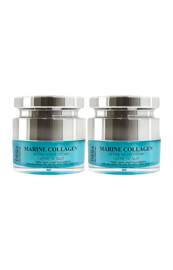 Crèmes de nuit – Collagène marin – Visage – 2 x 50 ml