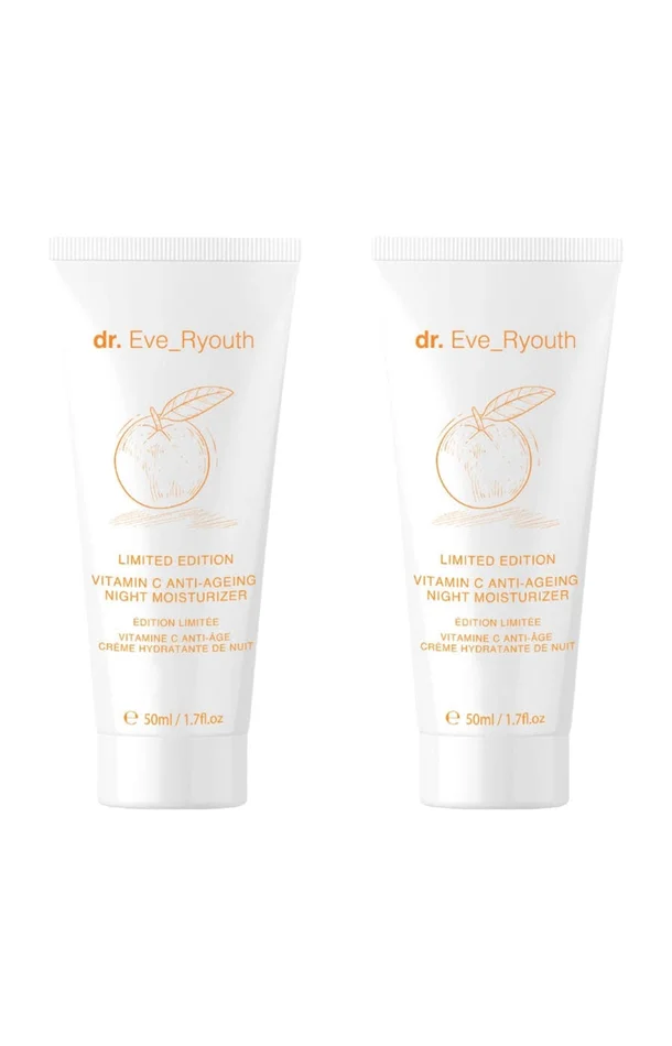 Crèmes de nuit hydratantes – Vitamine C – Visage – 2 x 50 ml