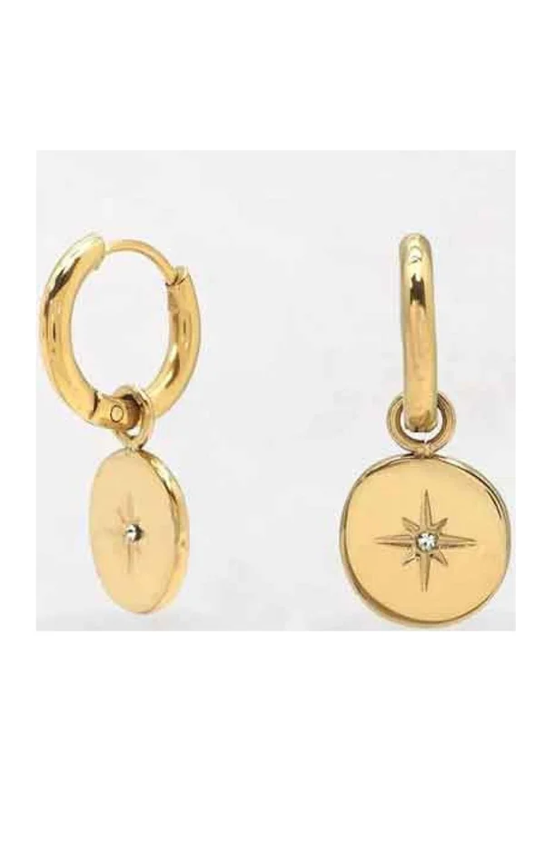 Créoles – Acier inoxydable doré & strass