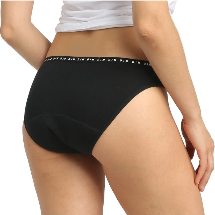 Culottes menstruelles en coton bio – Flux moyens – 2 unités -Noir