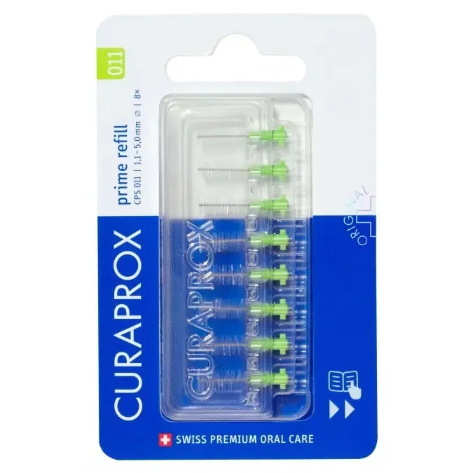 CuraproxCPS 011 – Prime Refill Recharge Brossettes Interdentaires Vertes, x8