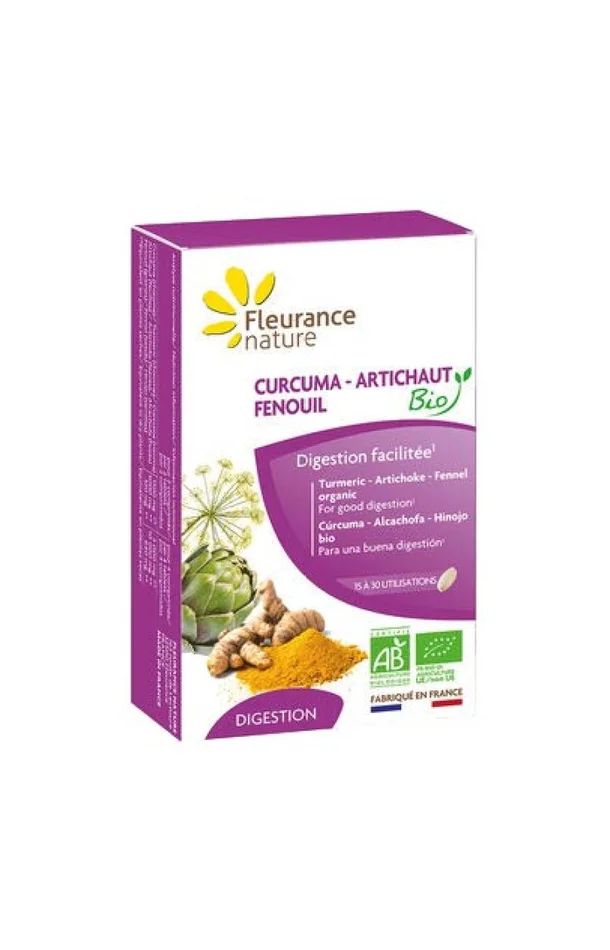 Curcuma, artichaut & fenouil bio – Digestion facilitée – 15 à 30 jours