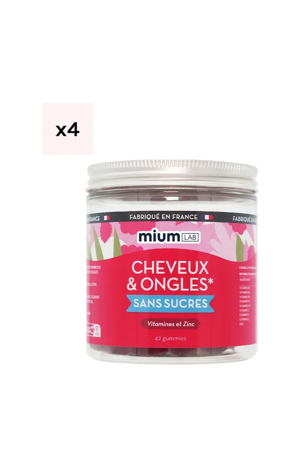 Cure gummies cheveux & ongles – Framboise – Sans sucres – 3 mois