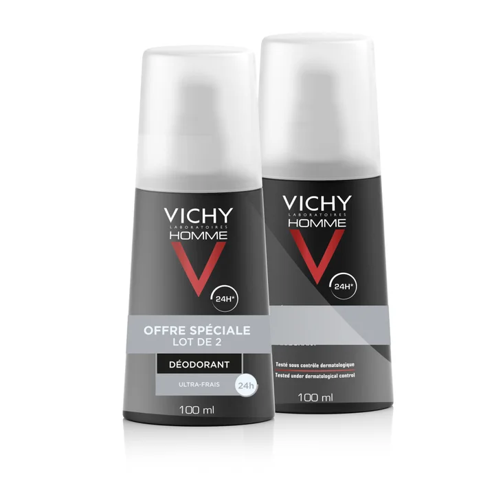 Déodorant Ultra-Frais 24H Homme – Spray 2×100 ml