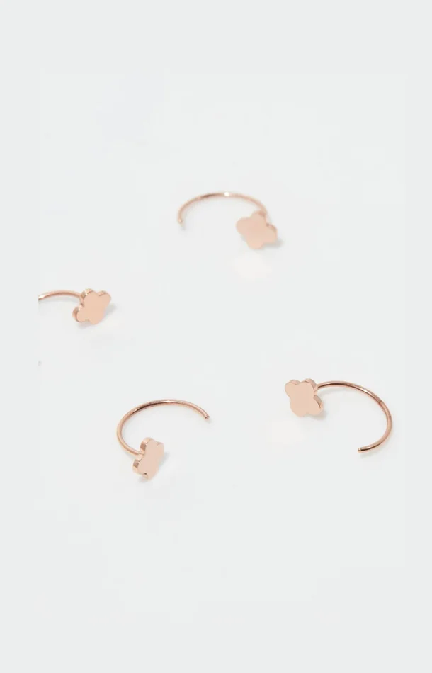 Demi-créoles – Acier inoxydable – Doré rose