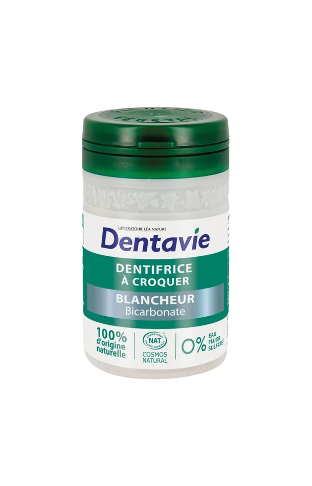 Dentifrice blancheur à croquer – Bicarbonate – 60 comprimés