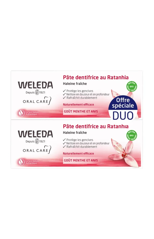Dentifrices au ratanhia – Menthe & anis – 2 x 75 ml