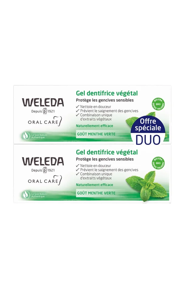 Dentifrices végétaux – Menthe verte – 2 x 75 ml