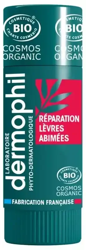 Dermophil Certifié Bio Stick Lèvres Réparation Lèvres Abîmées 4 g (Anc. Réparation Forte)