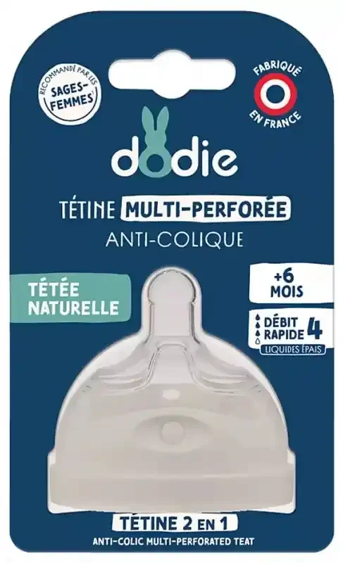 Dodie Tétine Multi-Perforée Anti-Colique Débit Rapide 6 Mois et +