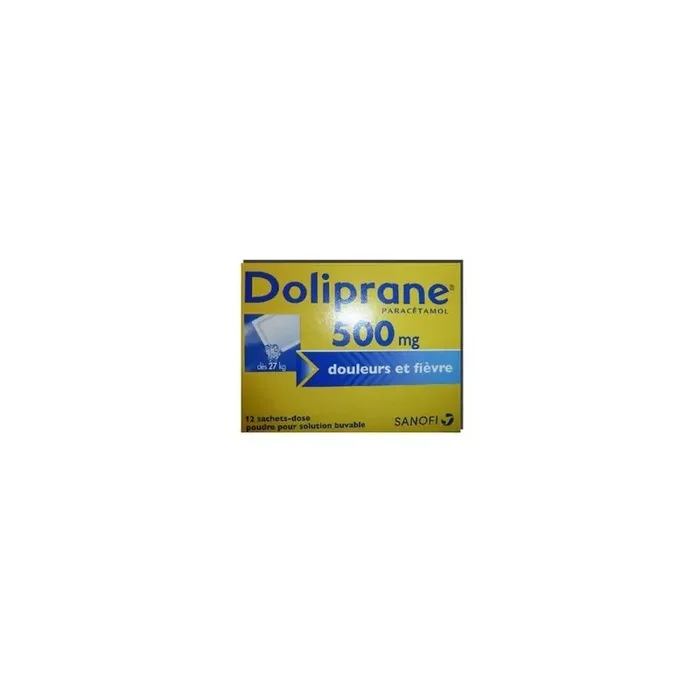 DOLIPRANE 500MG 12 SACHETS DOSES SANOFI