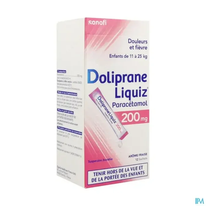 Doliprane Liquiz 200mg sans sucre sachet