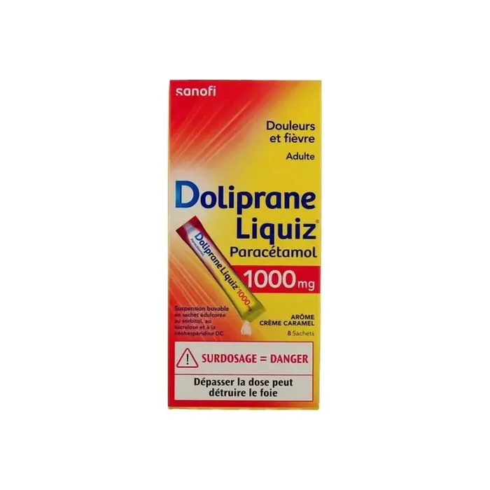 Doliprane Liquiz paracetamol 1000mg 8 sachets 12ml