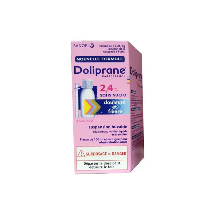 DOLIPRANE SUSPENSION BUVABLE 2.4% SANS SUCRE SANOFI