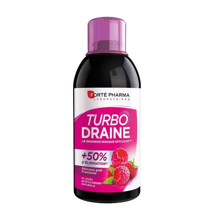 Draineur Minceur et Elimination Goût Framboise 500ml TurboDraine forte pharma