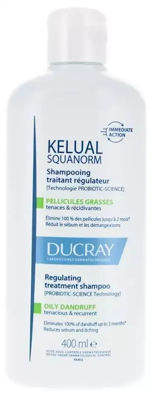 Ducray Kelual Squanorm Shampoing Traitant Régulateur Pellicules Grasses & Récidivantes 400 ml