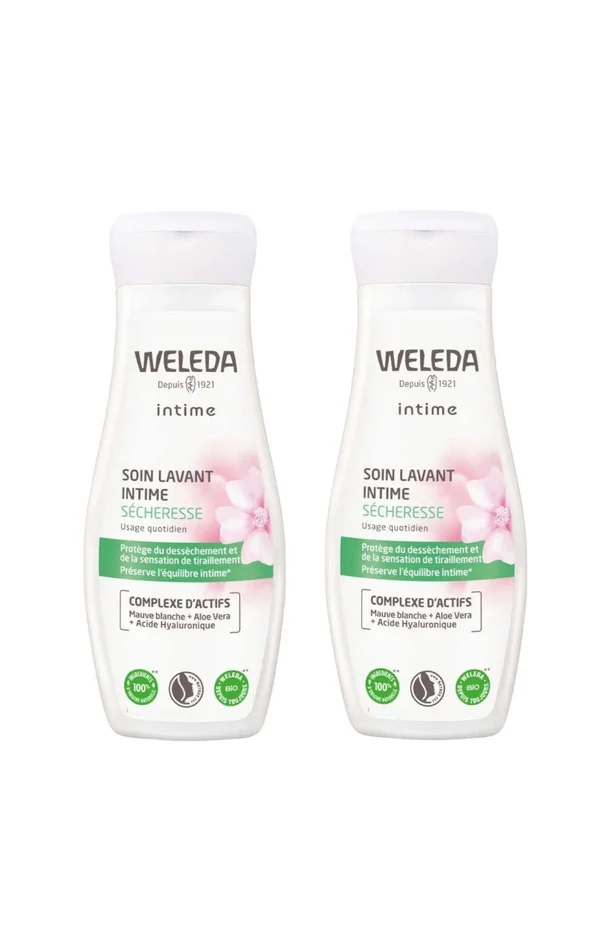 Duo de soin lavant intime sécheresse – Acide hyaluronique, aloe vera & prébiotiques – 2 x 200 ml